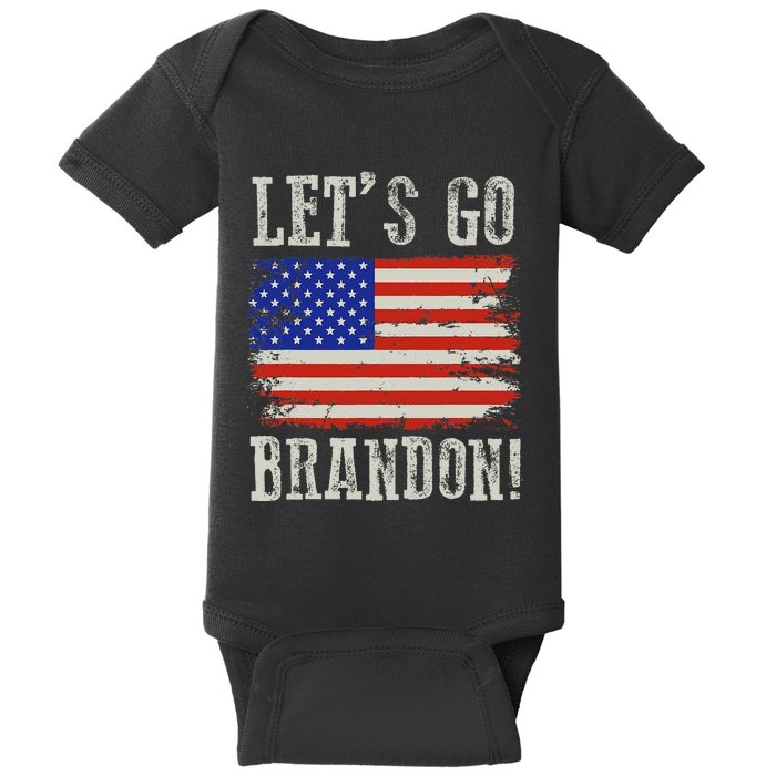 LetS Go Brandon Lets Go Brandon American Flag Baby Bodysuit