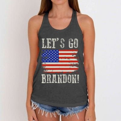 LetS Go Brandon Lets Go Brandon American Flag Women's Knotted Racerback Tank