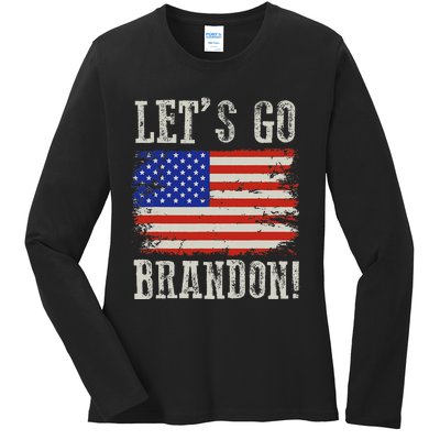 LetS Go Brandon Lets Go Brandon American Flag Ladies Long Sleeve Shirt