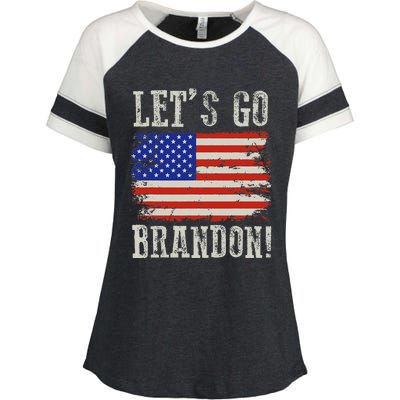 LetS Go Brandon Lets Go Brandon American Flag Enza Ladies Jersey Colorblock Tee