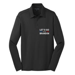 LetS Go Brandon Us Flag Silk Touch Performance Long Sleeve Polo