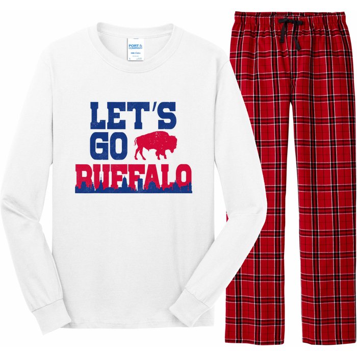 Lets Go Buffalo New York Buffalo Sports Fan Buffalo Long Sleeve Pajama Set