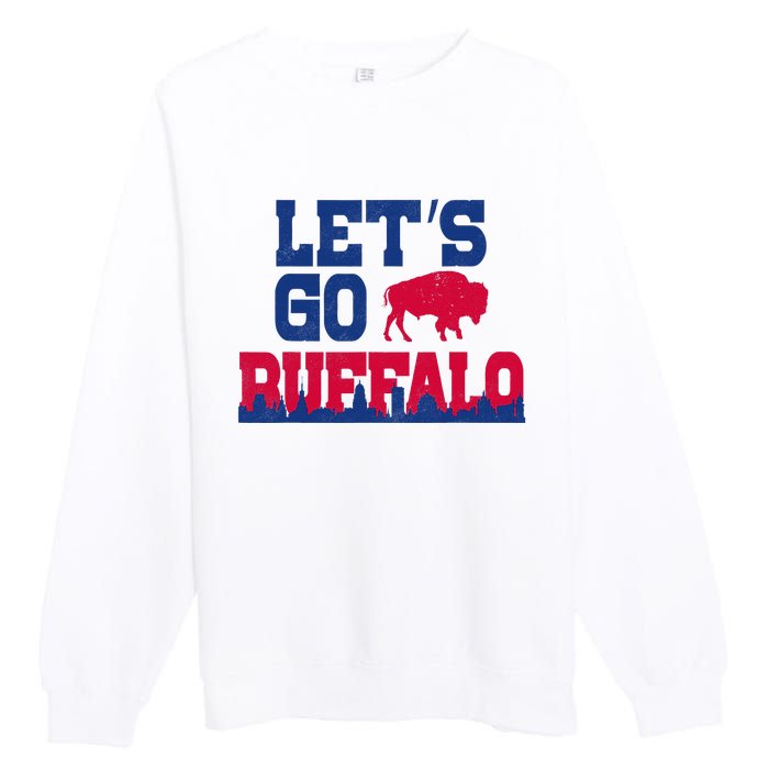 Lets Go Buffalo New York Buffalo Sports Fan Buffalo Premium Crewneck Sweatshirt