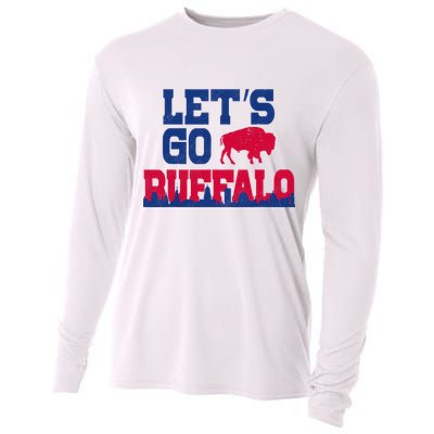 Lets Go Buffalo New York Buffalo Sports Fan Buffalo Cooling Performance Long Sleeve Crew