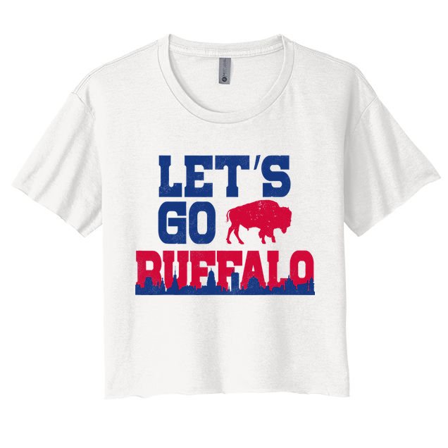 Lets Go Buffalo New York Buffalo Sports Fan Buffalo Crop Top