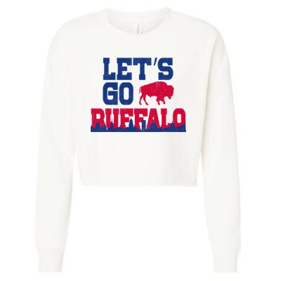 Lets Go Buffalo New York Buffalo Sports Fan Buffalo Cropped Pullover Crew