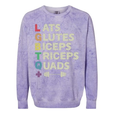 Lats Glutes Biceps Triceps Quads Lgbt Colorblast Crewneck Sweatshirt