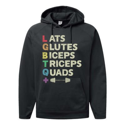 Lats Glutes Biceps Triceps Quads Lgbt Performance Fleece Hoodie