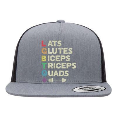 Lats Glutes Biceps Triceps Quads Lgbt Flat Bill Trucker Hat