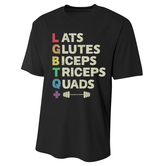 Lats Glutes Biceps Triceps Quads Lgbt Performance Sprint T-Shirt