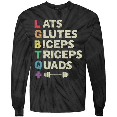 Lats Glutes Biceps Triceps Quads Lgbt Tie-Dye Long Sleeve Shirt