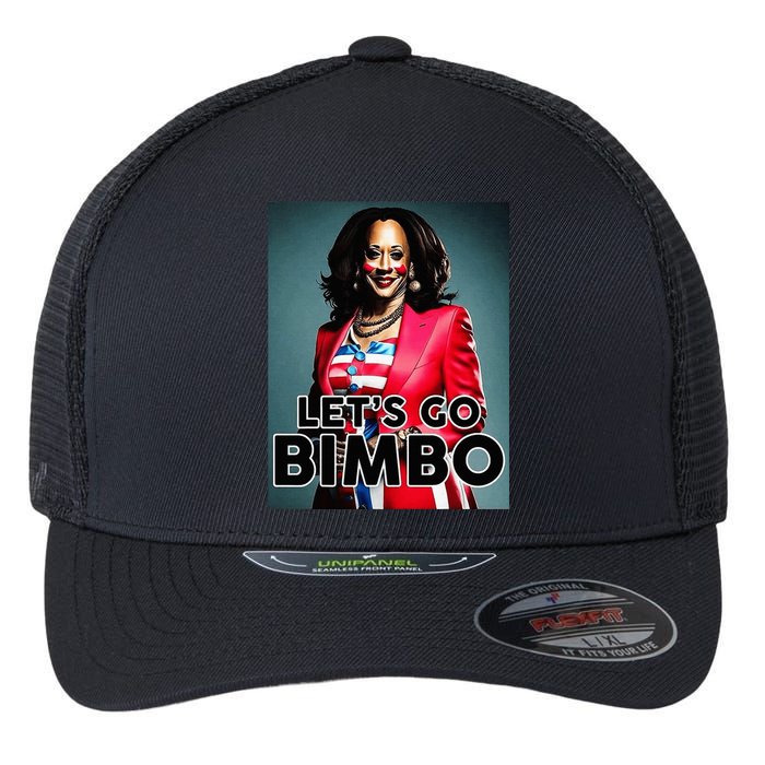 Lets Go Bimbo Funny Antti Kamala Harris Flexfit Unipanel Trucker Cap