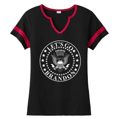 Let's Go Brandon American Seal Ladies Halftime Notch Neck Tee