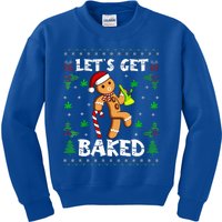 Let's Get Baked Gingerbread Man Weed Funny Christmas Cookie Kids Sweatshirt