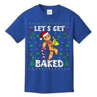 Let's Get Baked Gingerbread Man Weed Funny Christmas Cookie Kids T-Shirt