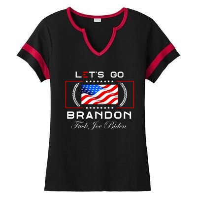 Lets Go Brandon F Joe Biden USA Flag LGBFJB LGB FJB Ladies Halftime Notch Neck Tee