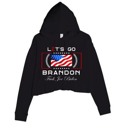 Lets Go Brandon F Joe Biden USA Flag LGBFJB LGB FJB Crop Fleece Hoodie