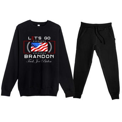 Lets Go Brandon F Joe Biden USA Flag LGBFJB LGB FJB Premium Crewneck Sweatsuit Set