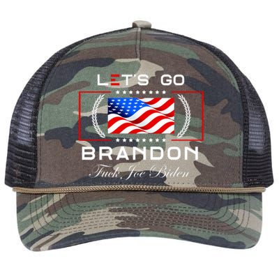 Lets Go Brandon F Joe Biden USA Flag LGBFJB LGB FJB Retro Rope Trucker Hat Cap