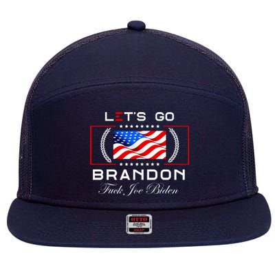 Lets Go Brandon F Joe Biden USA Flag LGBFJB LGB FJB 7 Panel Mesh Trucker Snapback Hat