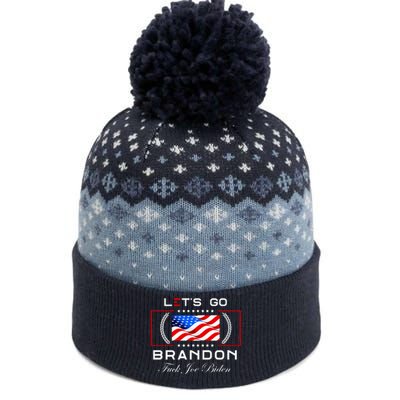 Lets Go Brandon F Joe Biden USA Flag LGBFJB LGB FJB The Baniff Cuffed Pom Beanie