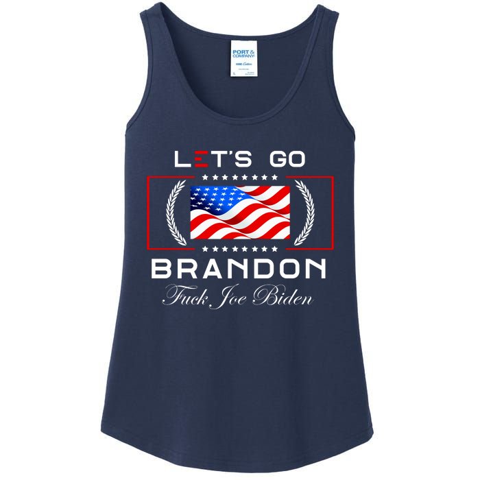 Lets Go Brandon F Joe Biden USA Flag LGBFJB LGB FJB Ladies Essential Tank