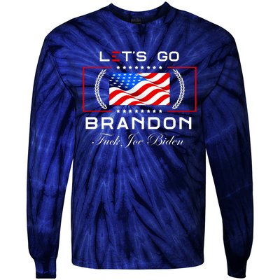 Lets Go Brandon F Joe Biden USA Flag LGBFJB LGB FJB Tie-Dye Long Sleeve Shirt