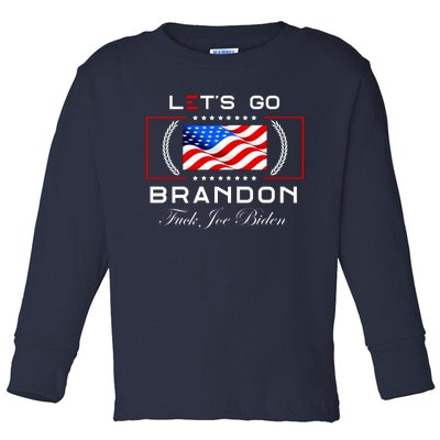 Lets Go Brandon F Joe Biden USA Flag LGBFJB LGB FJB Toddler Long Sleeve Shirt