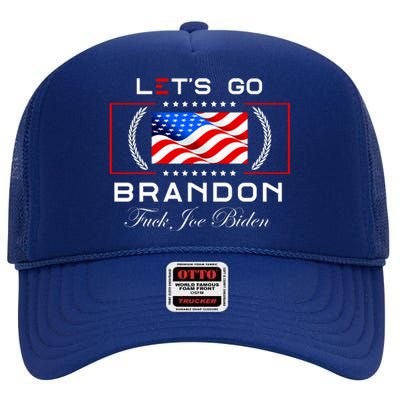 Lets Go Brandon F Joe Biden USA Flag LGBFJB LGB FJB High Crown Mesh Back Trucker Hat