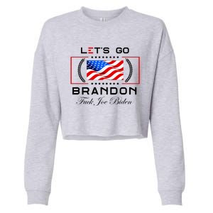 Lets Go Brandon F Joe Biden USA Flag LGBFJB LGB FJB Cropped Pullover Crew