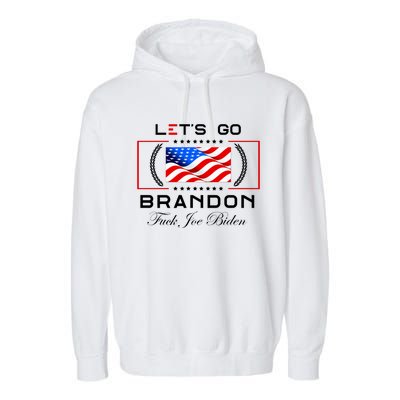 Lets Go Brandon F Joe Biden USA Flag LGBFJB LGB FJB Garment-Dyed Fleece Hoodie