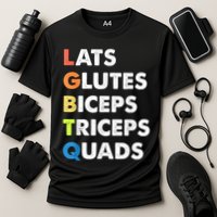Lats Glutes Biceps Triceps Quads Funny Lgbtq Cooling Performance Crew T-Shirt