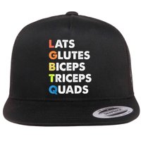 Lats Glutes Biceps Triceps Quads Funny Lgbtq Flat Bill Trucker Hat