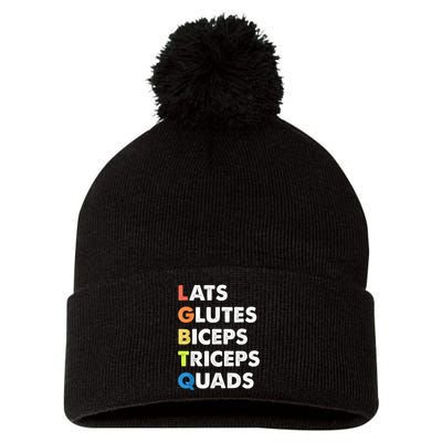 Lats Glutes Biceps Triceps Quads Funny Lgbtq Pom Pom 12in Knit Beanie