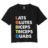 Lats Glutes Biceps Triceps Quads Funny Lgbtq Women's Crop Top Tee
