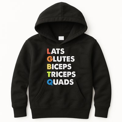 Lats Glutes Biceps Triceps Quads Funny Lgbtq Kids Hoodie
