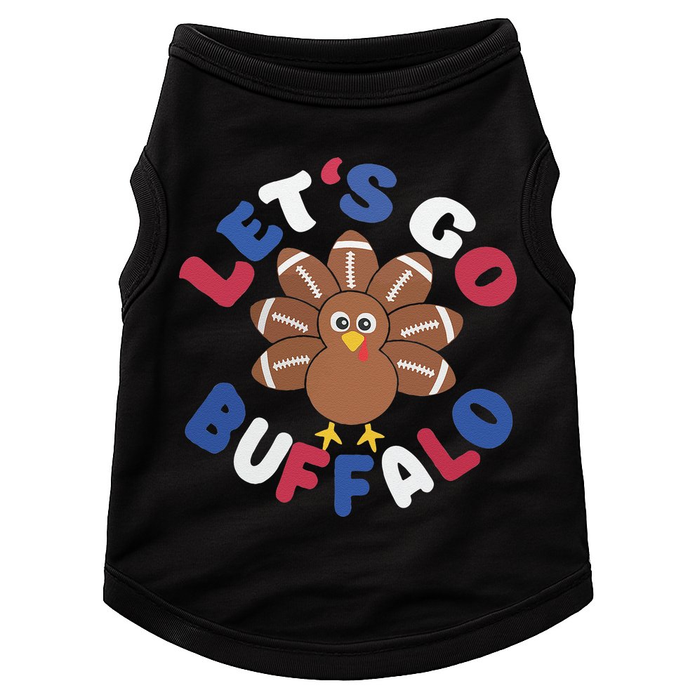 Lets Go Buffalo Turkey Football Thanksgiving Funny Funny Doggie Tank