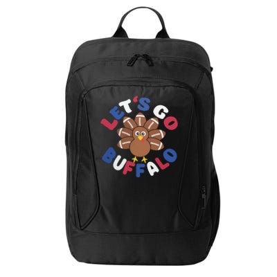 Lets Go Buffalo Turkey Football Thanksgiving Funny Funny City Backpack