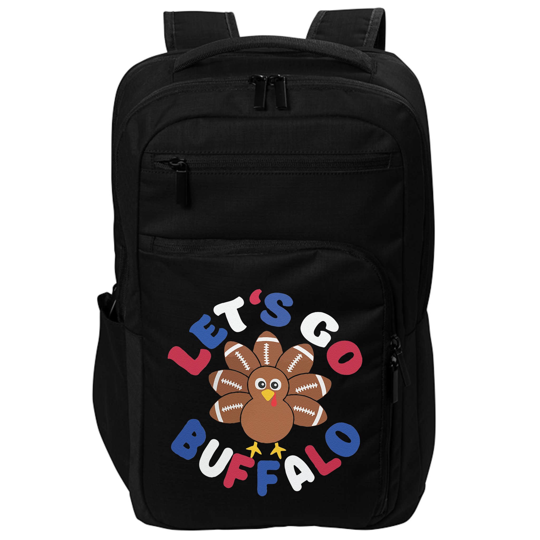 Lets Go Buffalo Turkey Football Thanksgiving Funny Funny Impact Tech Backpack