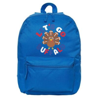 Lets Go Buffalo Turkey Football Thanksgiving Funny Funny 16 in Basic Backpack