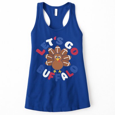 Lets Go Buffalo Turkey Football Thanksgiving Funny Funny Womens Tank Top