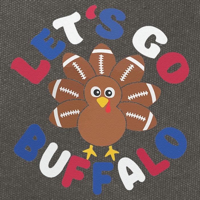 Lets Go Buffalo Turkey Football Thanksgiving Funny Funny Cotton Canvas Backpack
