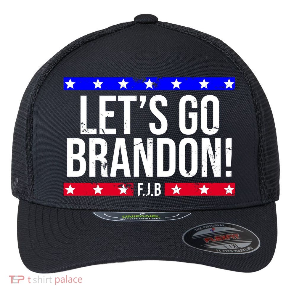 Let's Go Brandon! F.J.B F Biden FJB Flexfit Unipanel Trucker Cap