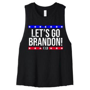 Let's Go Brandon! F.J.B F Biden FJB Women's Racerback Cropped Tank