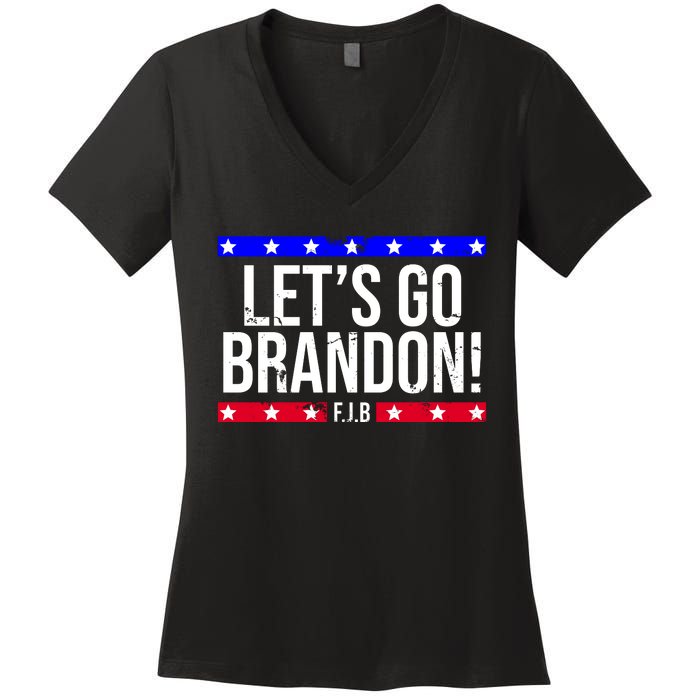 Let's Go Brandon! F.J.B F Biden FJB Women's V-Neck T-Shirt