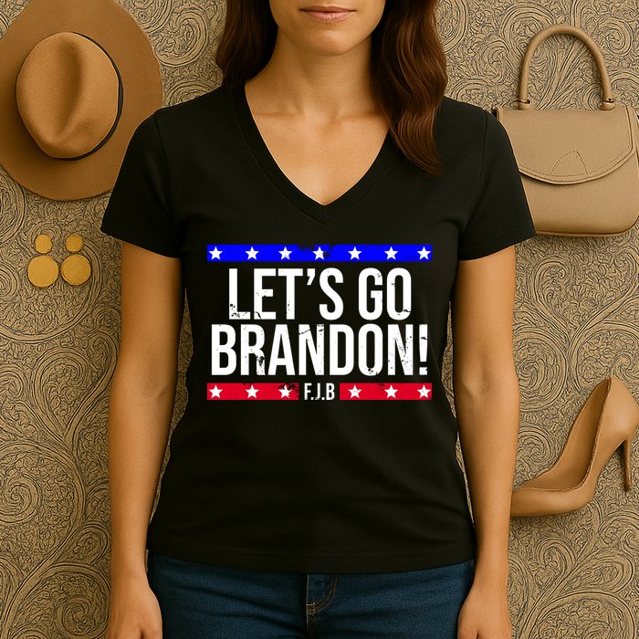 Let's Go Brandon! F.J.B F Biden FJB Women's V-Neck T-Shirt