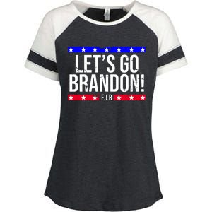 Let's Go Brandon! F.J.B F Biden FJB Enza Ladies Jersey Colorblock Tee