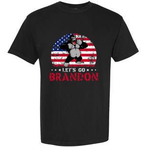 Let's Go Brandon Gorilla American Flag Garment-Dyed Heavyweight T-Shirt