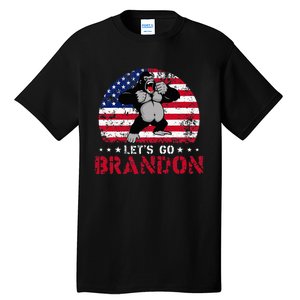 Let's Go Brandon Gorilla American Flag Tall T-Shirt