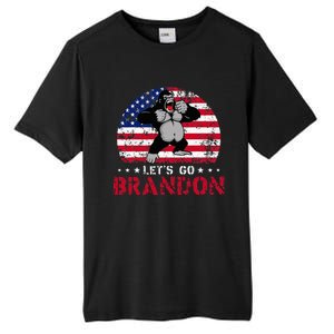 Let's Go Brandon Gorilla American Flag Tall Fusion ChromaSoft Performance T-Shirt